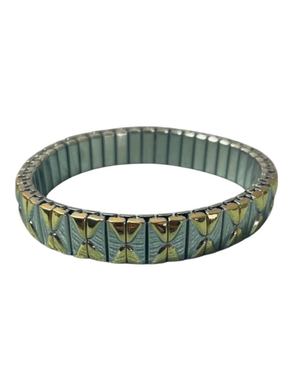 Silver and Gold Two Tone Expandable Bracelet